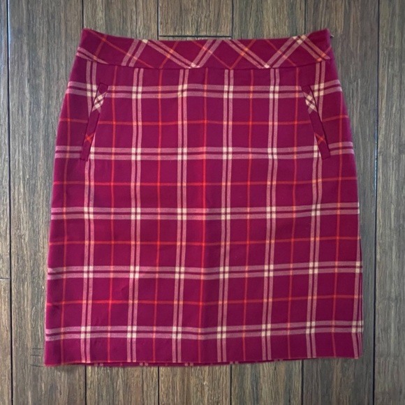 Plaid Equestrian Knee Length Skirt Autumn Career Medium M Midi Office Academia - Picture 2 of 9